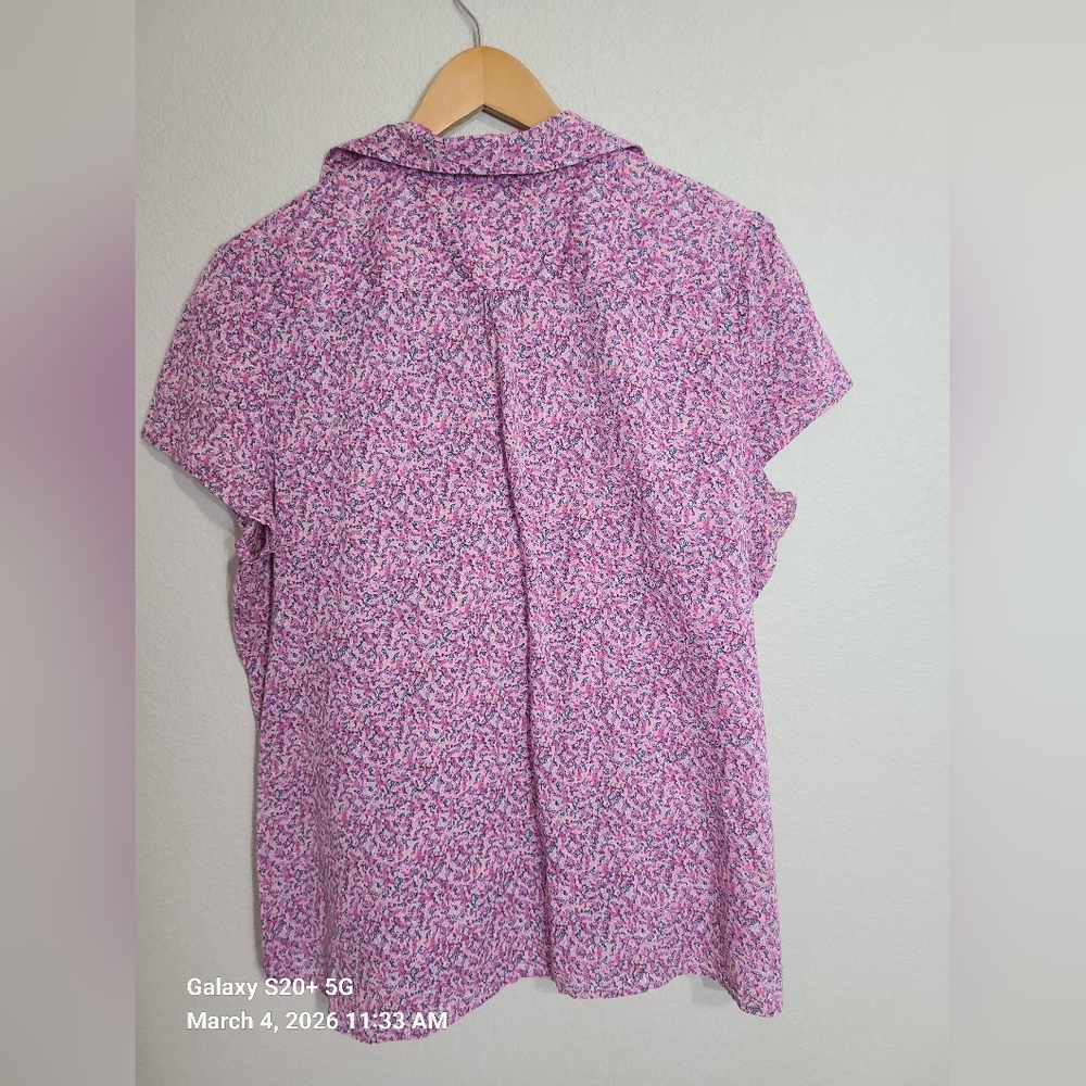 L.L. Bean Pink Floral Men's Shirt - Picture 2 of 4